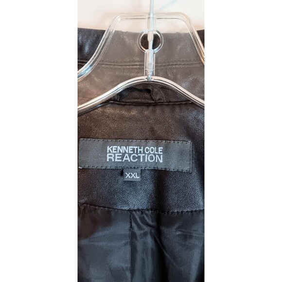 Kenneth Cole Reaction Brown Leather Jacket Full Length Sz XL - Picture 2 of 5